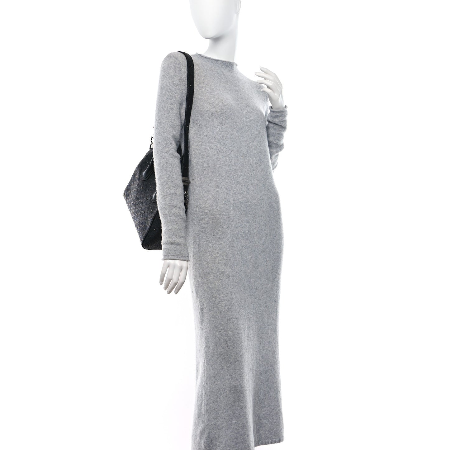 Lambskin Logo Embossed Small Studded Antigona Black