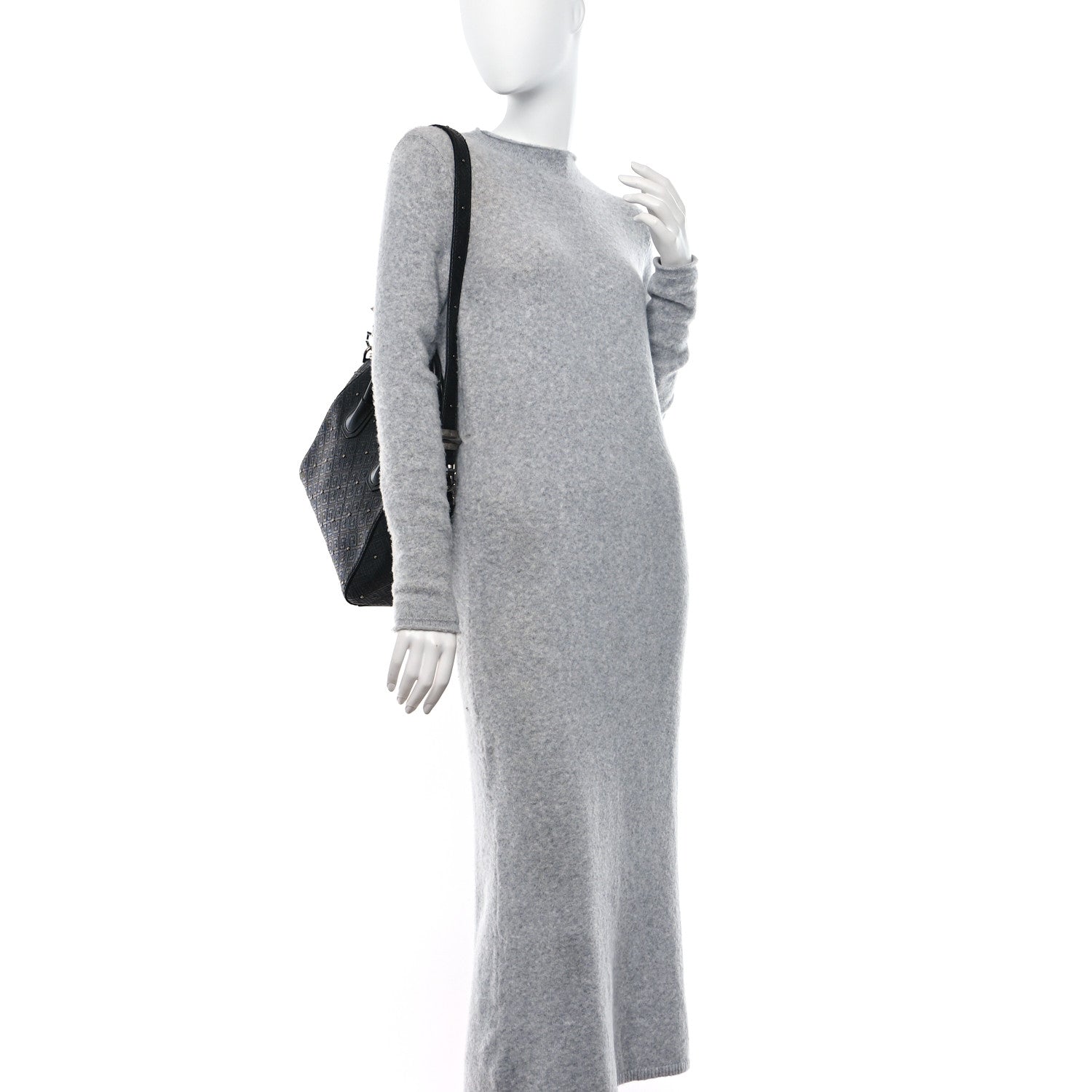 Givenchy Lambskin Logo Embossed Small Studded Antigona Black 2 of 10