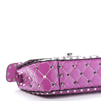 Valentino Garavani Patent Small Rockstud Spike Shoulder Bag Radiant Orchid 7 of 9