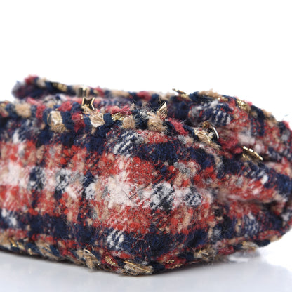 Chanel Tweed Braided Charms Small Double Flap Red Multicolor 7 of 10