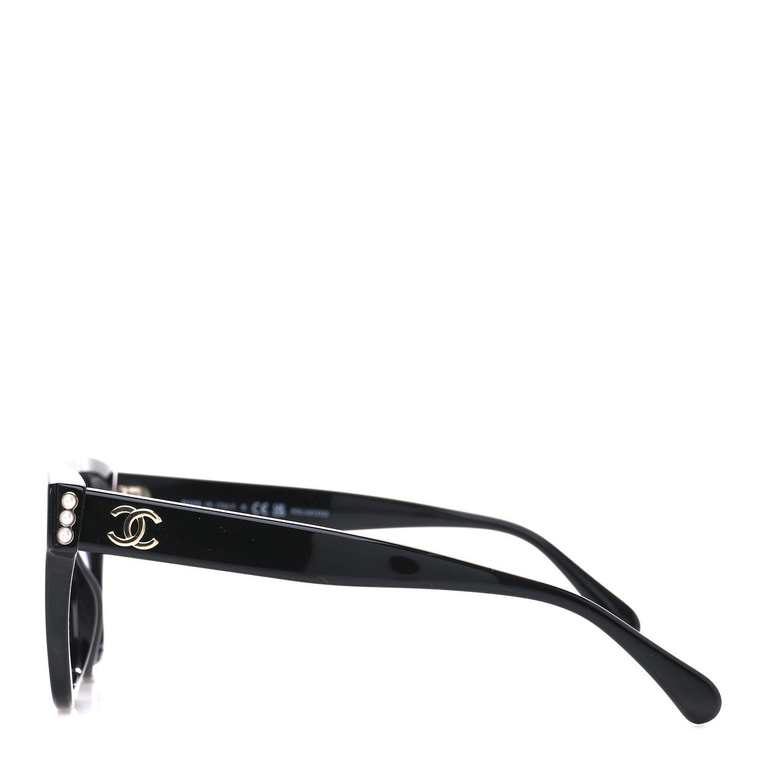 Chanel Acetate Polarized Pearl CC Square Sunglasses 5482-H-A Black 3 of 8