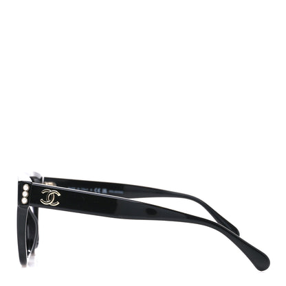 Chanel Acetate Polarized Pearl CC Square Sunglasses 5482-H-A Black 3 of 8