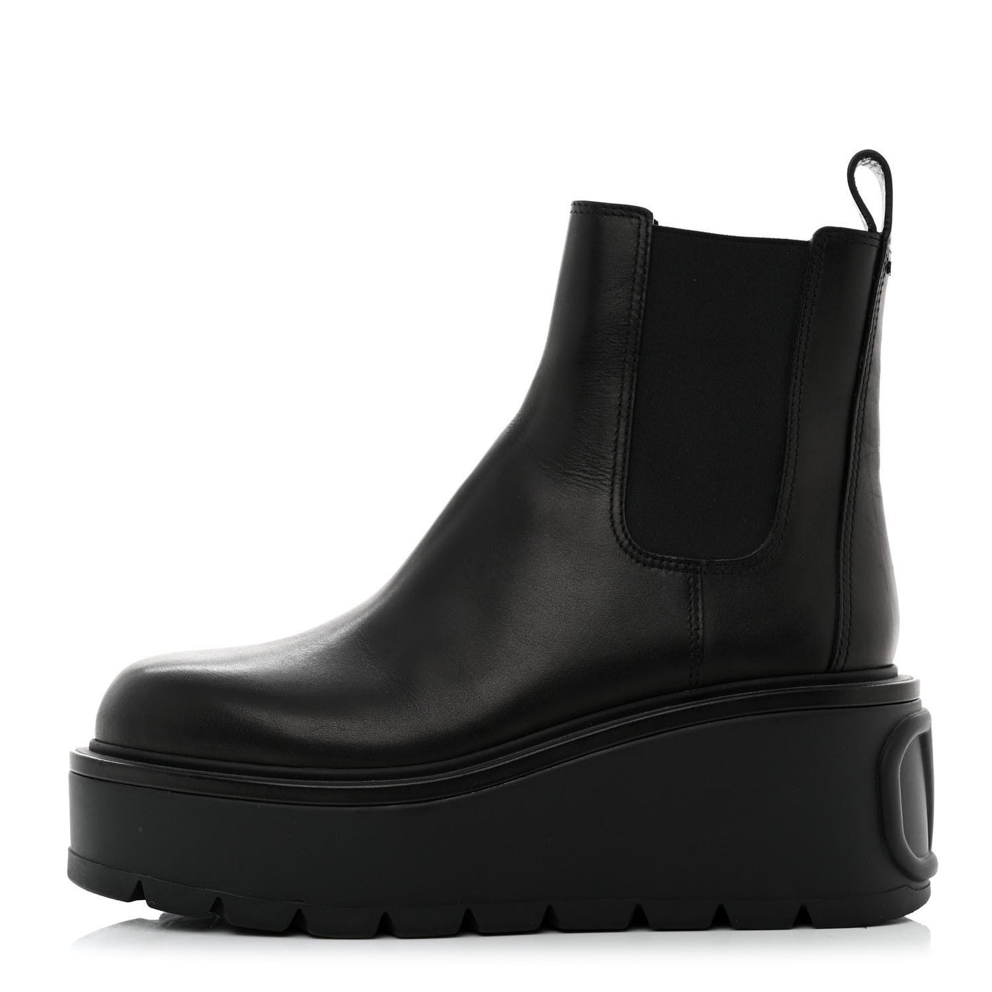 Calfskin VLOGO Uniqueform Chelsea 55/85mm Flatform Ankle Boots 40 Black