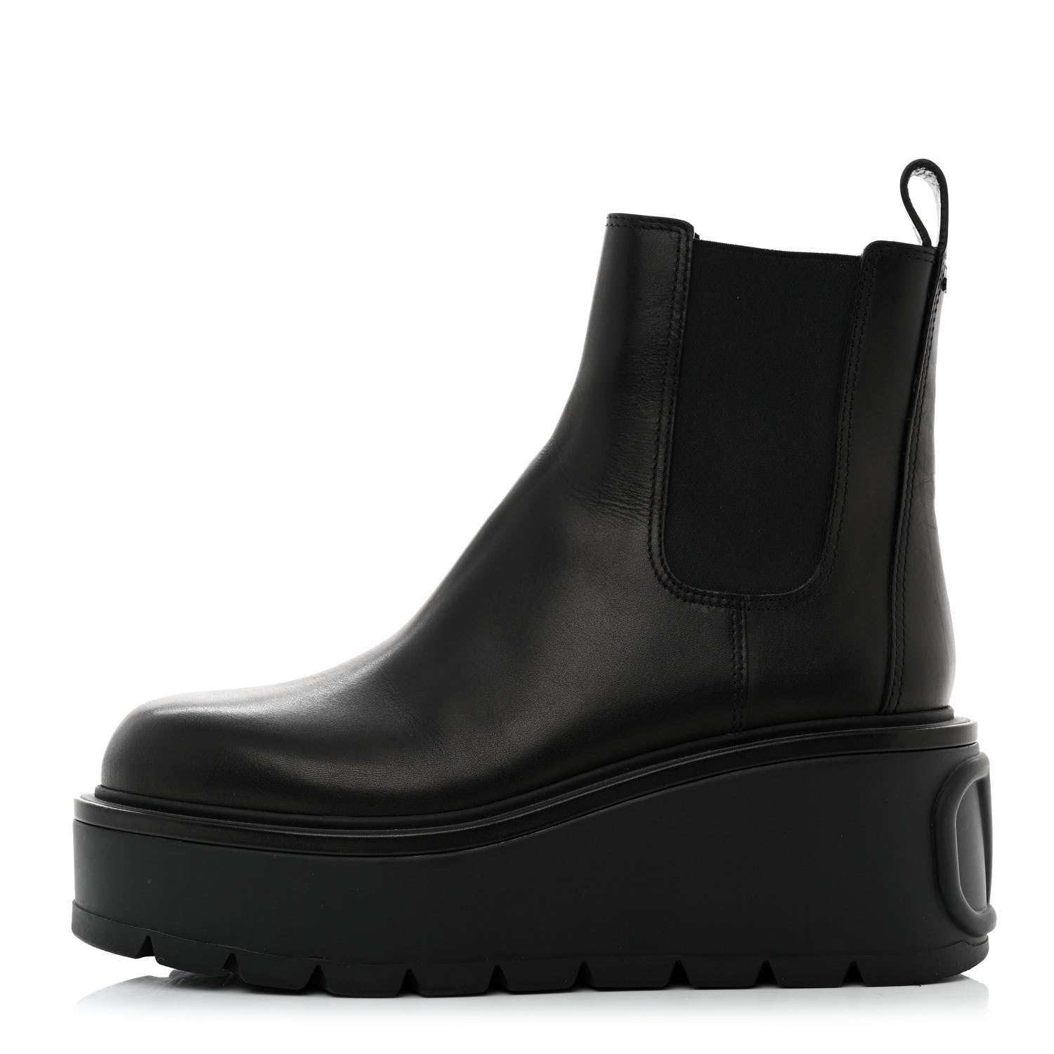 Valentino Garavani Calfskin VLOGO Uniqueform Chelsea 55/85mm Flatform Ankle Boots 40 Black 1 of 9