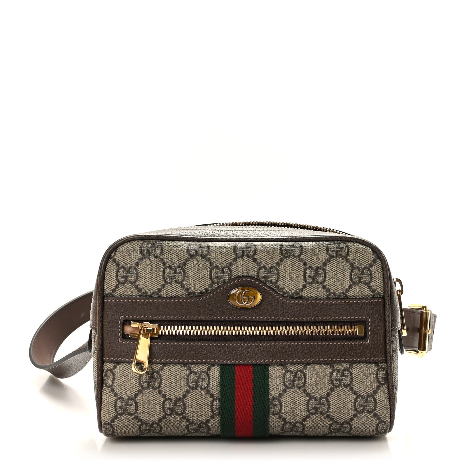 Gucci GG Supreme Monogram Web Small Ophidia Belt Bag 95 38 Dark Brown 1 of 10