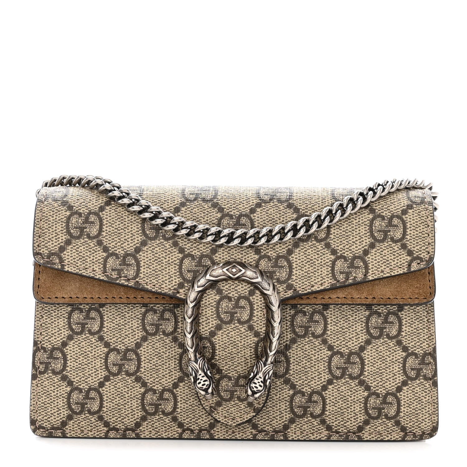 Gucci GG Supreme Monogram Super Mini Dionysus Shoulder Bag Taupe 1 of 10
