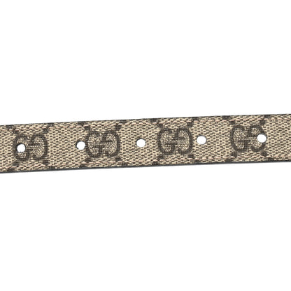 Gucci Calfskin GG Supreme Monogram Double G Reversible 20mm Belt 95 38 Beige Ebony Black 3 of 6