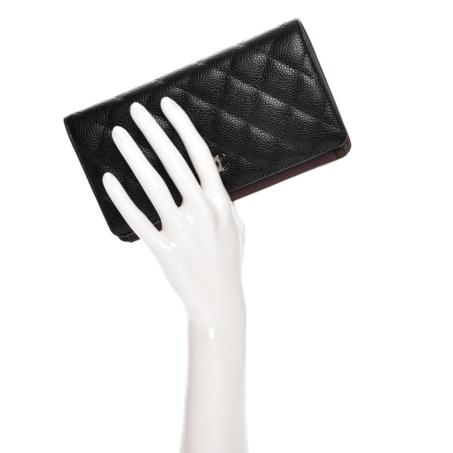 Caviar Quilted Yen Wallet Black