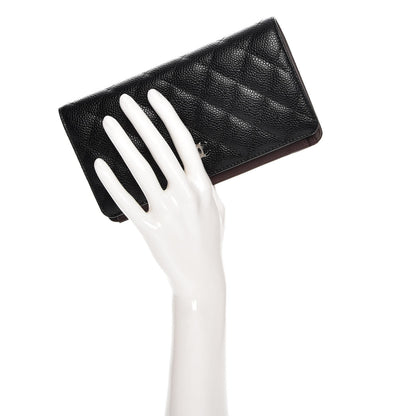Chanel Caviar Quilted Yen Wallet Black 2 of 9