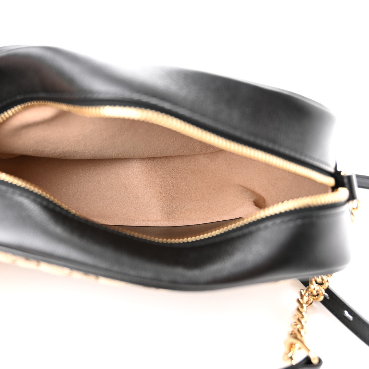 Monogram Matelasse Diagonal Small GG Marmont Chain Shoulder Bag Beige Black