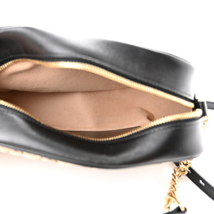 Gucci Monogram Matelasse Diagonal Small GG Marmont Chain Shoulder Bag Beige Black 4 of 9