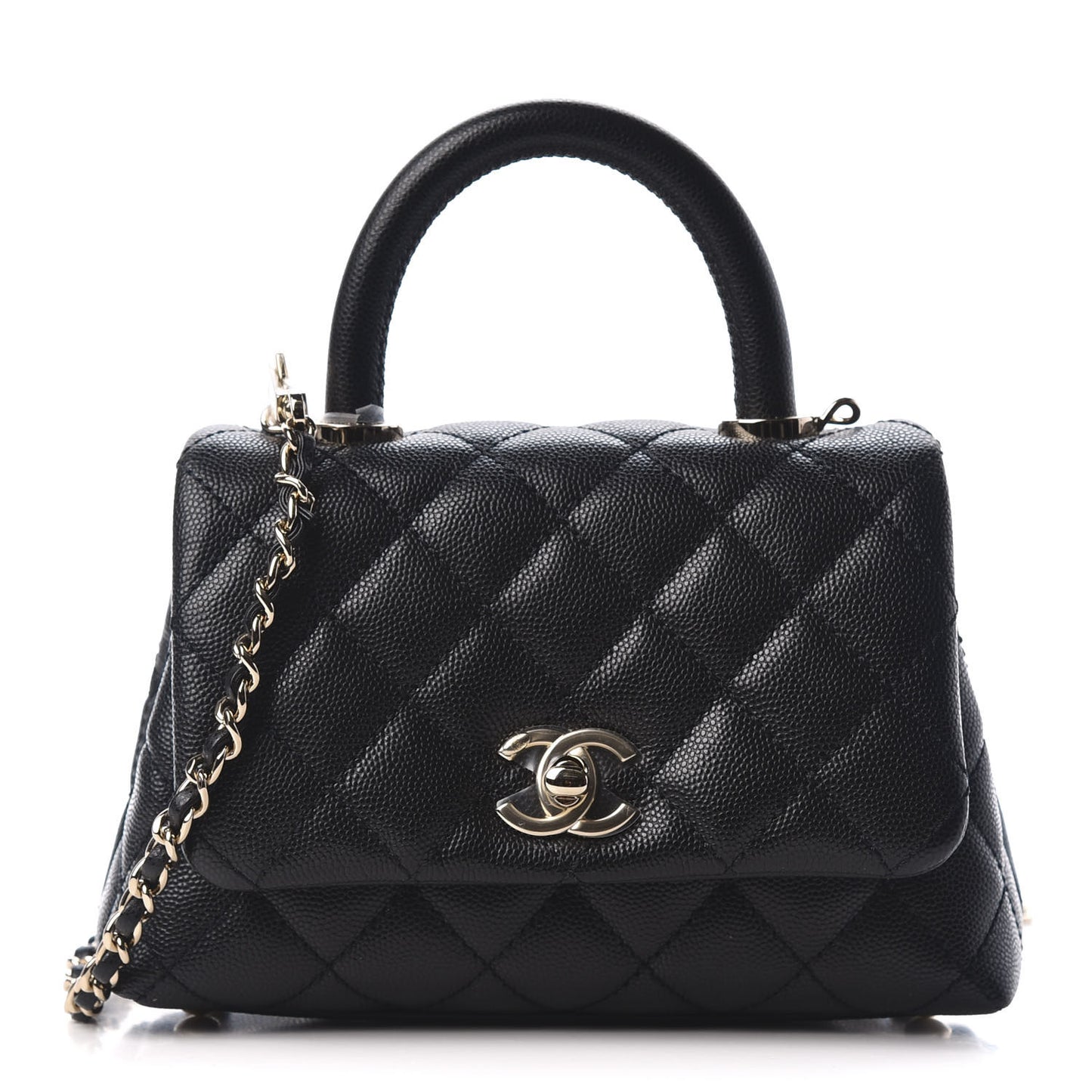 Caviar Quilted Extra Mini Coco Handle Flap Black