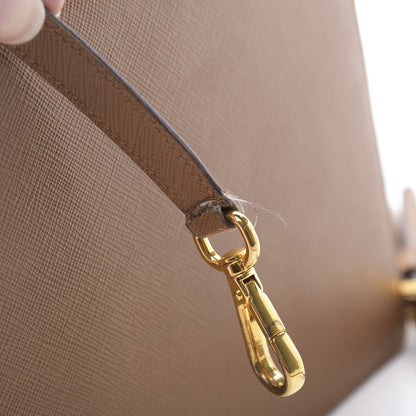 Prada Saffiano Crossbody Bag Caramel Bianco 12 of 12