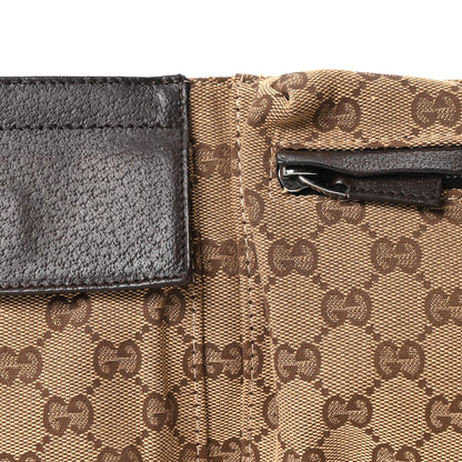 Gucci GG Monogram Web Double Pocket Belt Bag Dark Brown 9 of 10