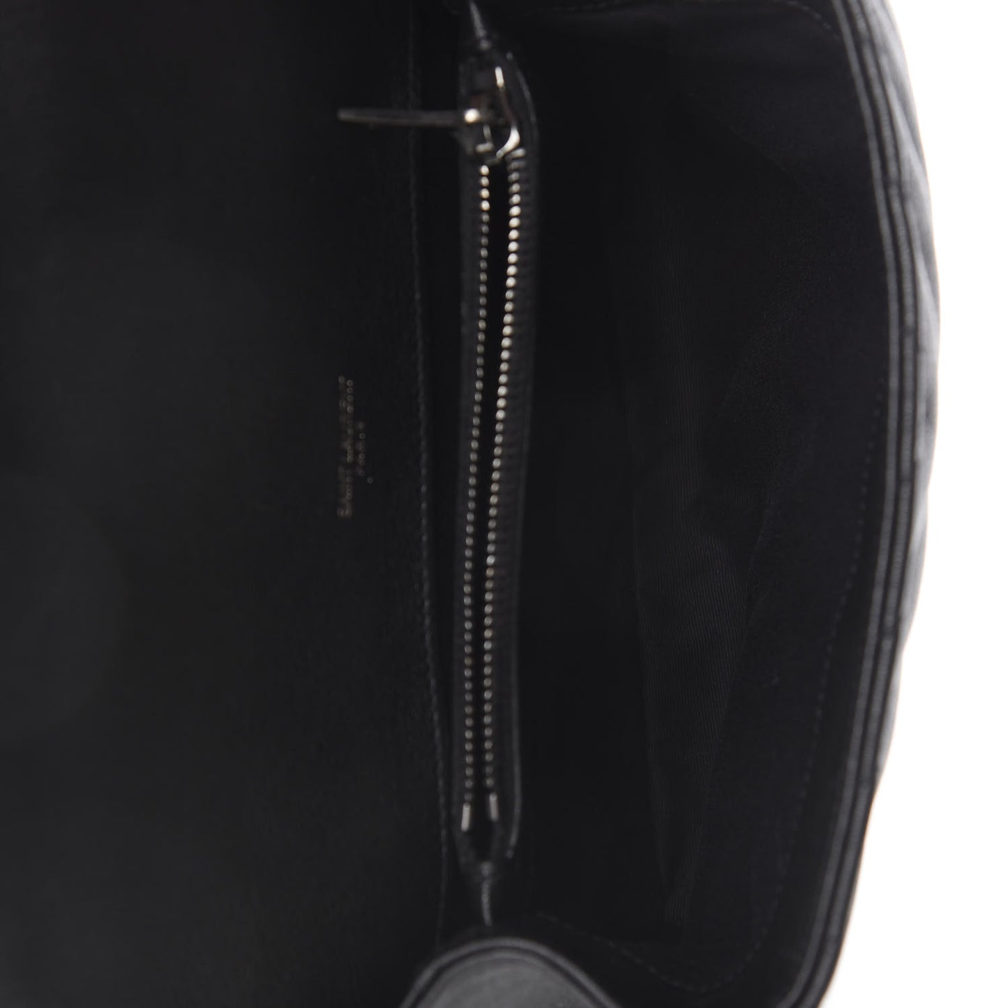 Sheepskin Matelasse Chevron Monogram Medium College Bag Black