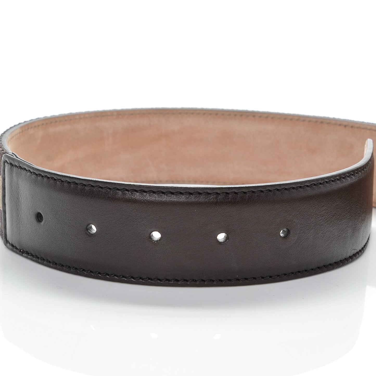Canvas Web Interlocking G Belt 105 42 Dark Brown