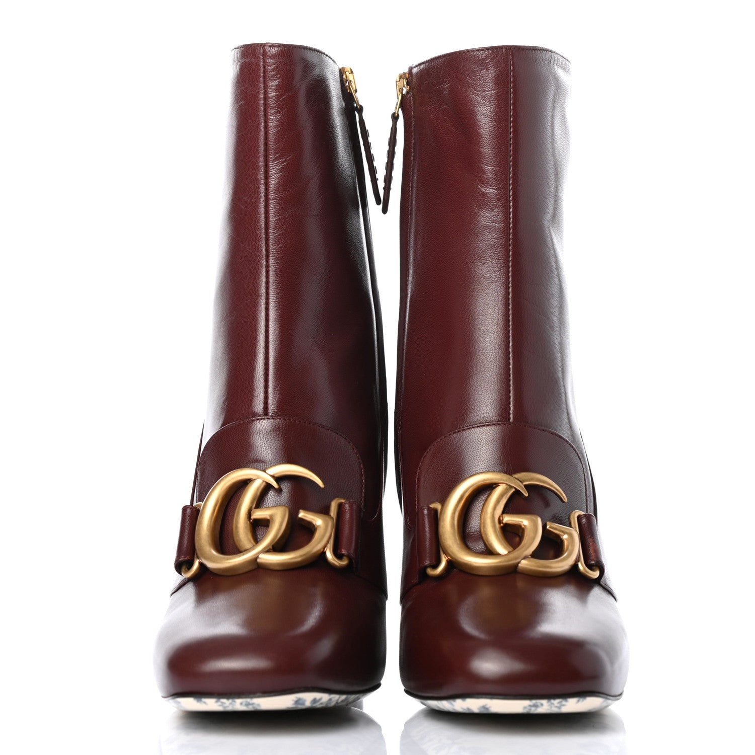 Gucci Malaga Kid GG Victoire 95mm Ankle Boots 39 Vintage Bordeaux 2 of 9
