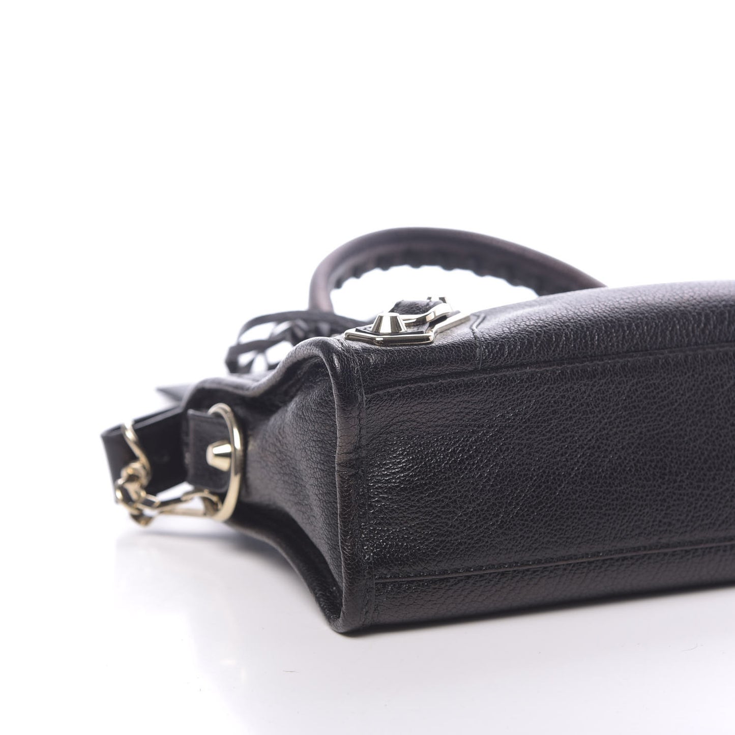 Chevre Gold Metallic Edge Hardware Mini City Black