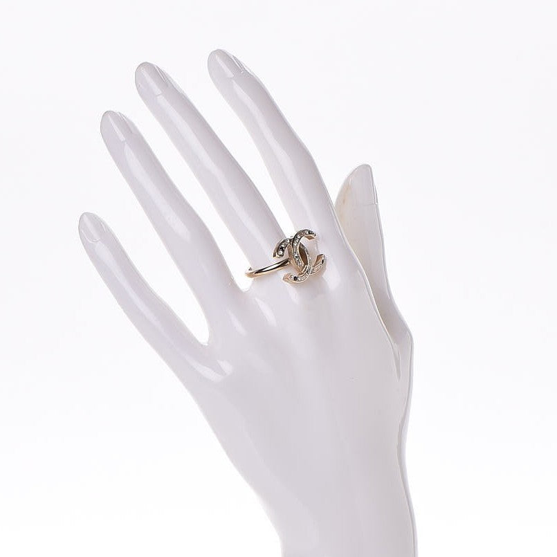 Chanel Crystal CC Ring 7 Gold 2 of 5