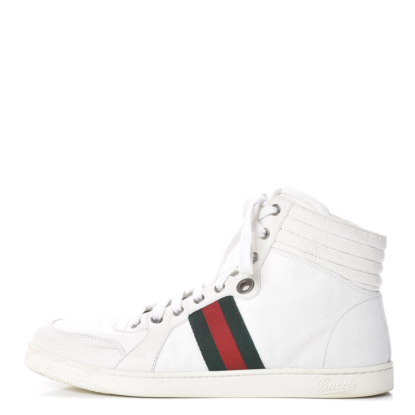 Calfskin Web Mens Coda High Top Sneakers 9 White