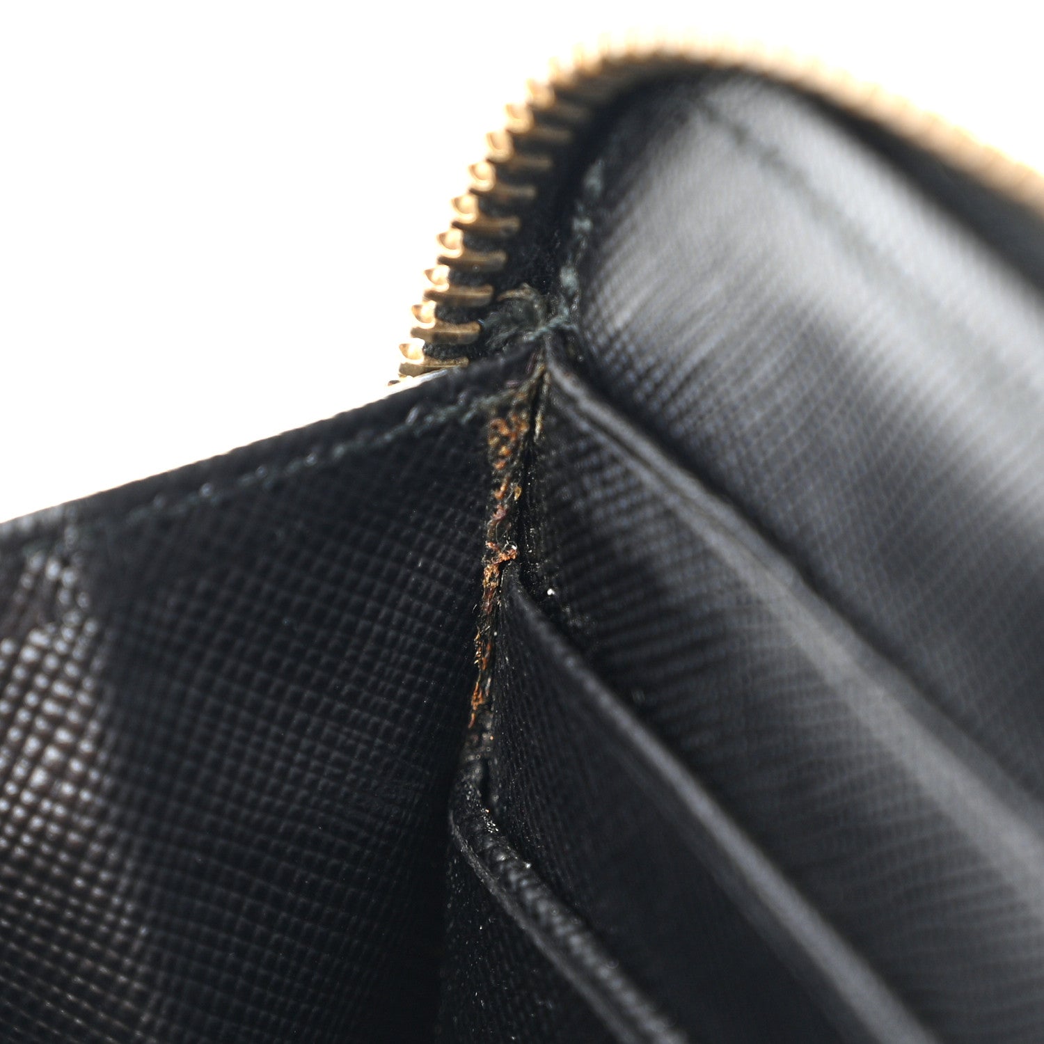 Prada Saffiano Metal Zip Around Wallet Black 12 of 15