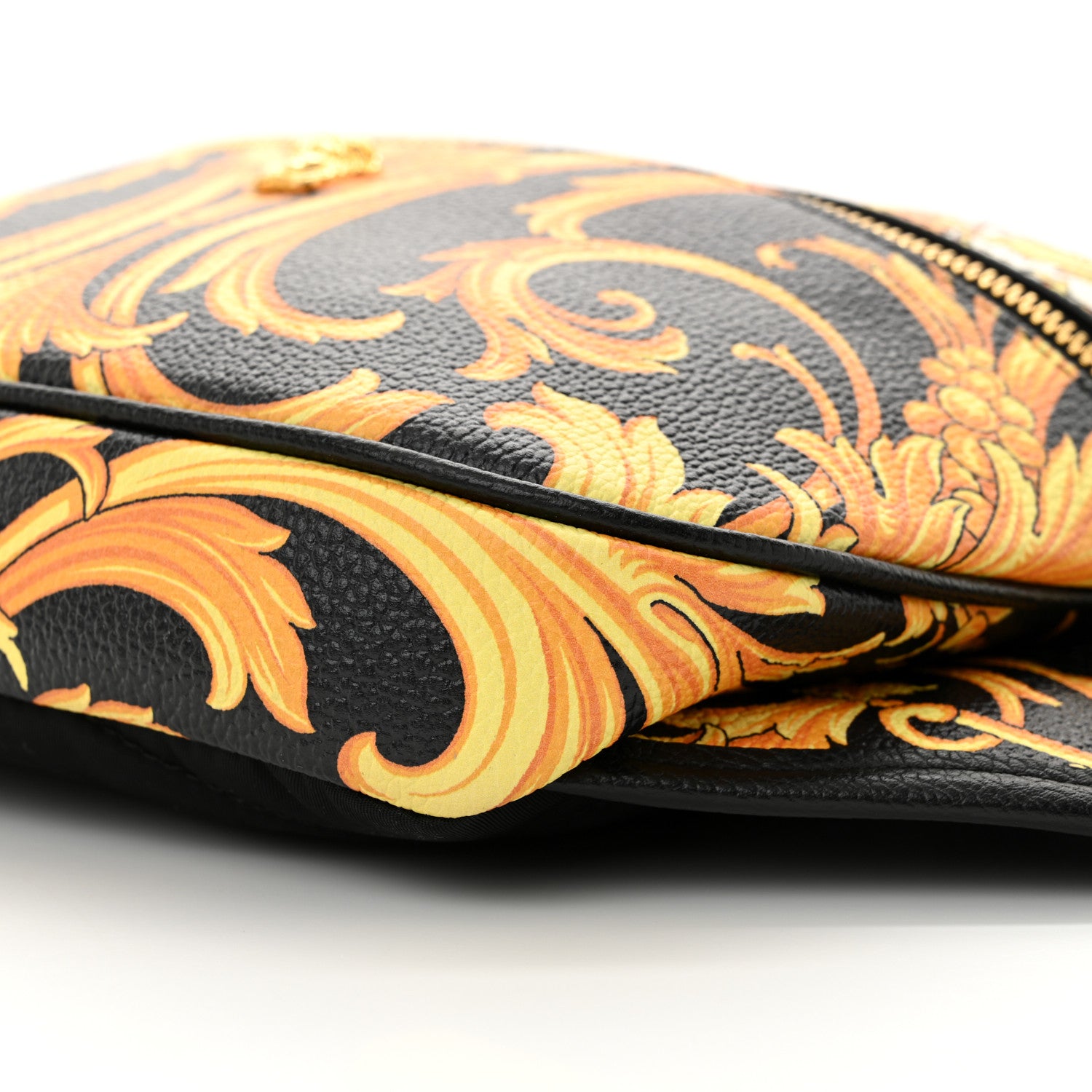 Versace Grained Calfskin Heritage Barocco Print Belt Bag Black 9 of 9