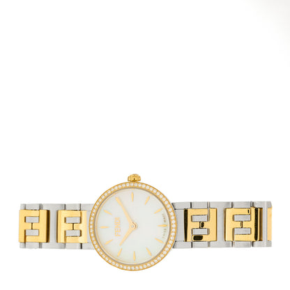Fendi Stainless Steel Diamond Bezel Mother of Pearl 19mm Fendi Forever Two Tone Quartz Watch 2 of 4