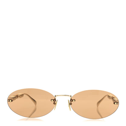 Gucci Metal Pearl Oval Sunglasses GG1922S Gold 3 of 9