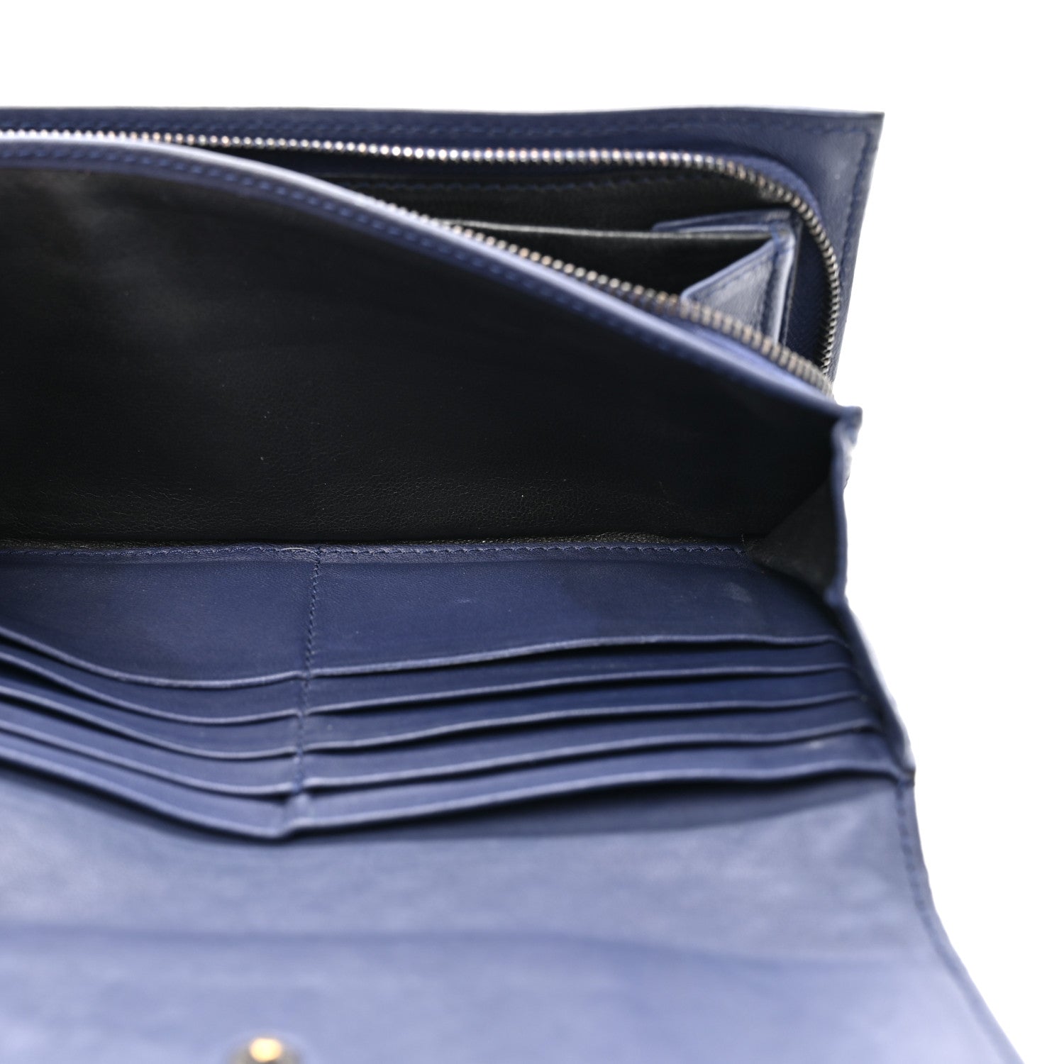Bottega Veneta Nappa Intrecciato Continental Flap Wallet Dark Blue 7 of 16