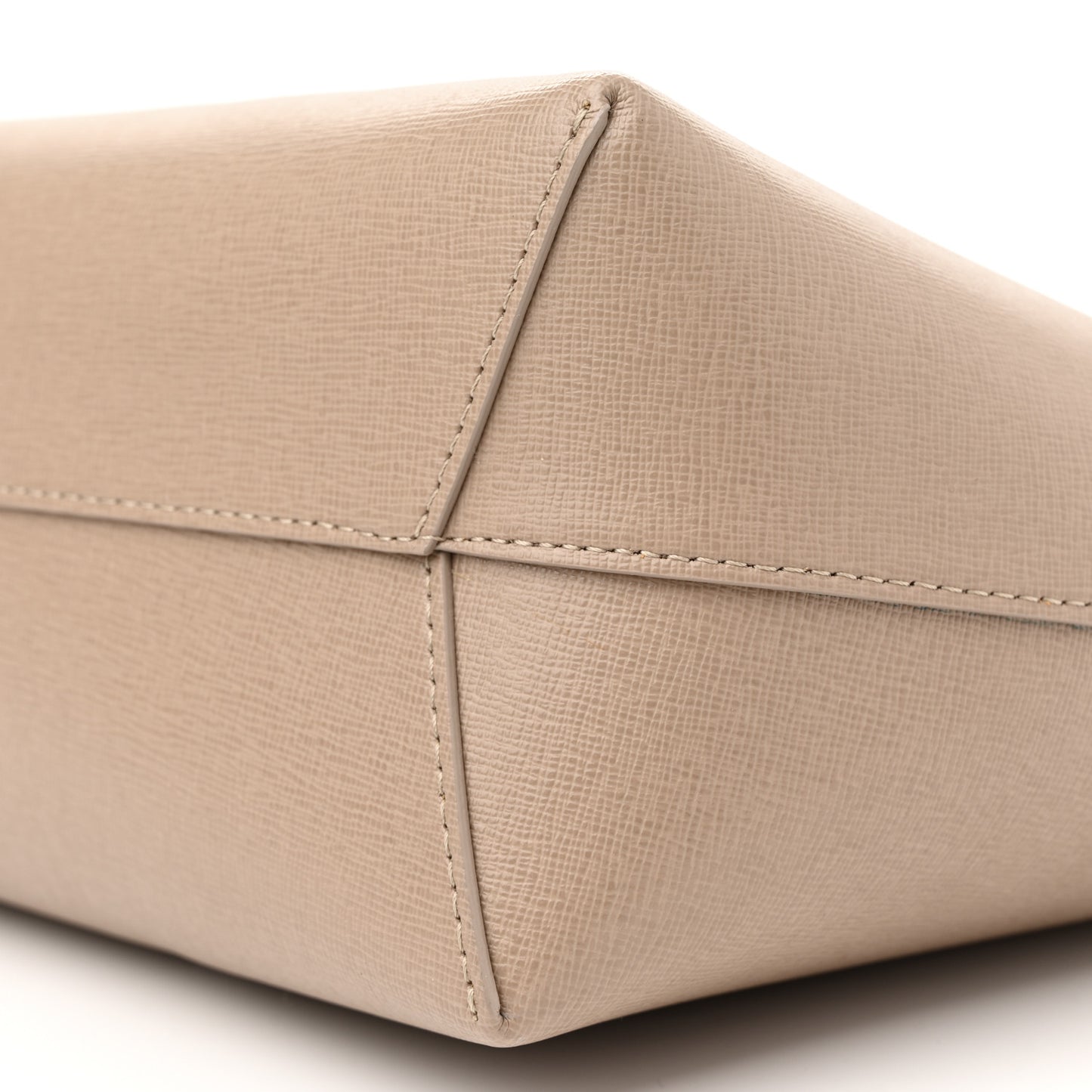 Saffiano Small Zip Tote Beige