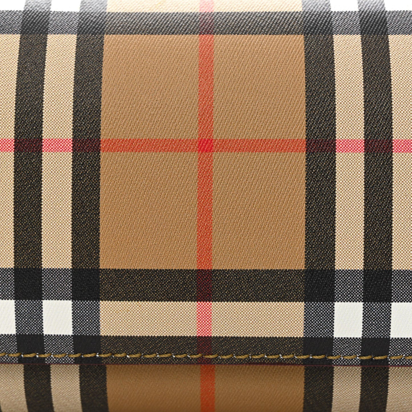 Vintage Check Henley Wallet On Chain Crimson