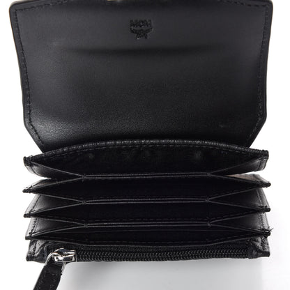 MCM Visetos Mini Accordion Card Wallet Black 5 of 6