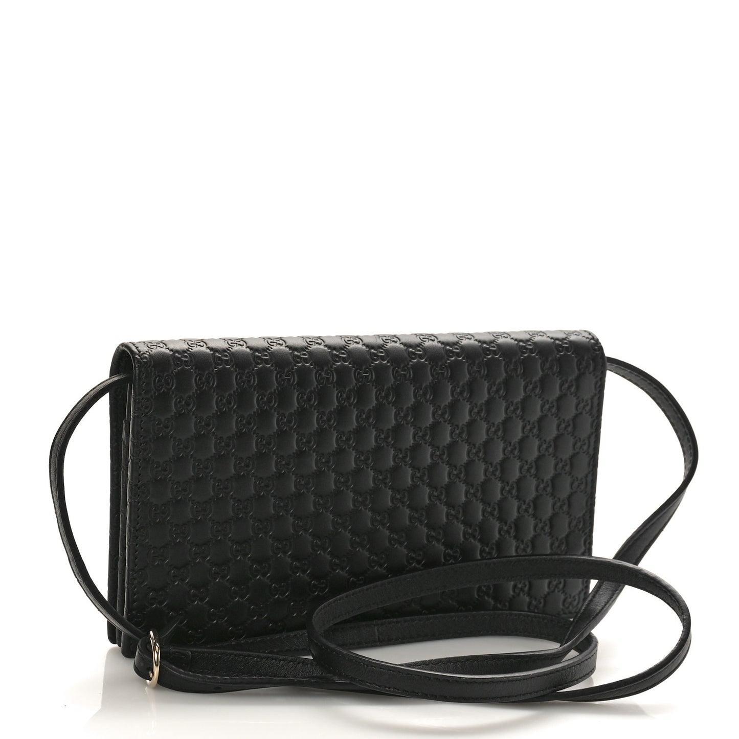 Microguccissima Crossbody Wallet Black