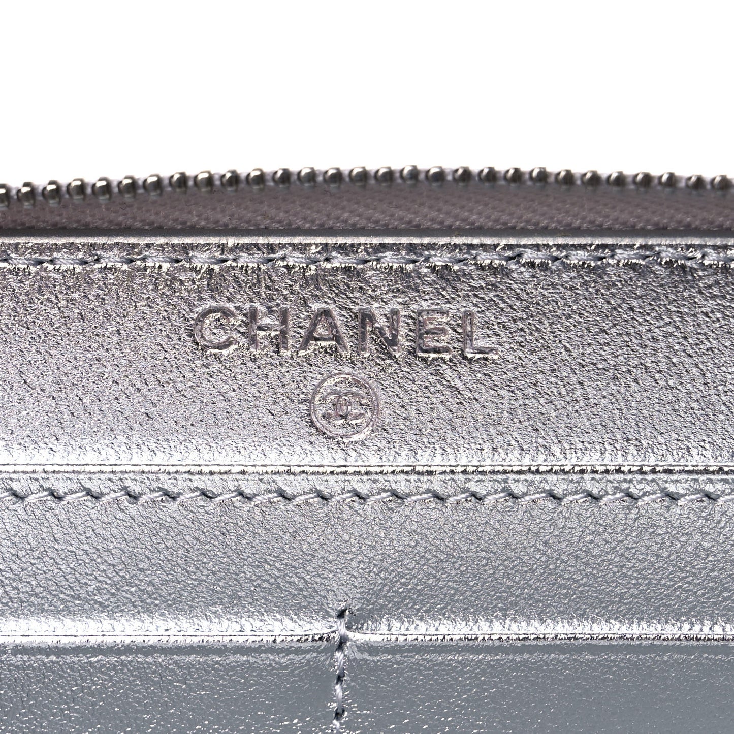 Gradient Metallic Calfskin Quilted Large Gusset Zip Around Wallet Purple Silver Blue Yellow Purple