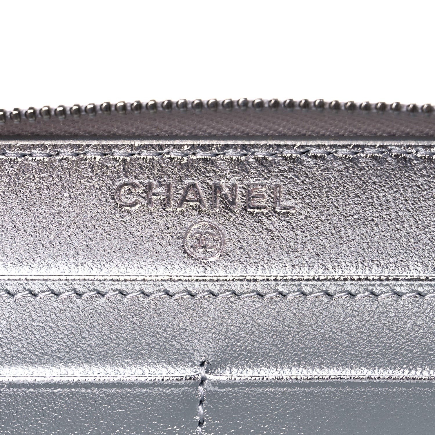 Chanel Gradient Metallic Calfskin Quilted Large Gusset Zip Around Wallet Purple Silver Blue Yellow Purple 6 of 9