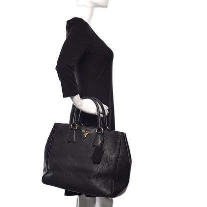 Prada Vitello Daino Tote Black 2 of 10