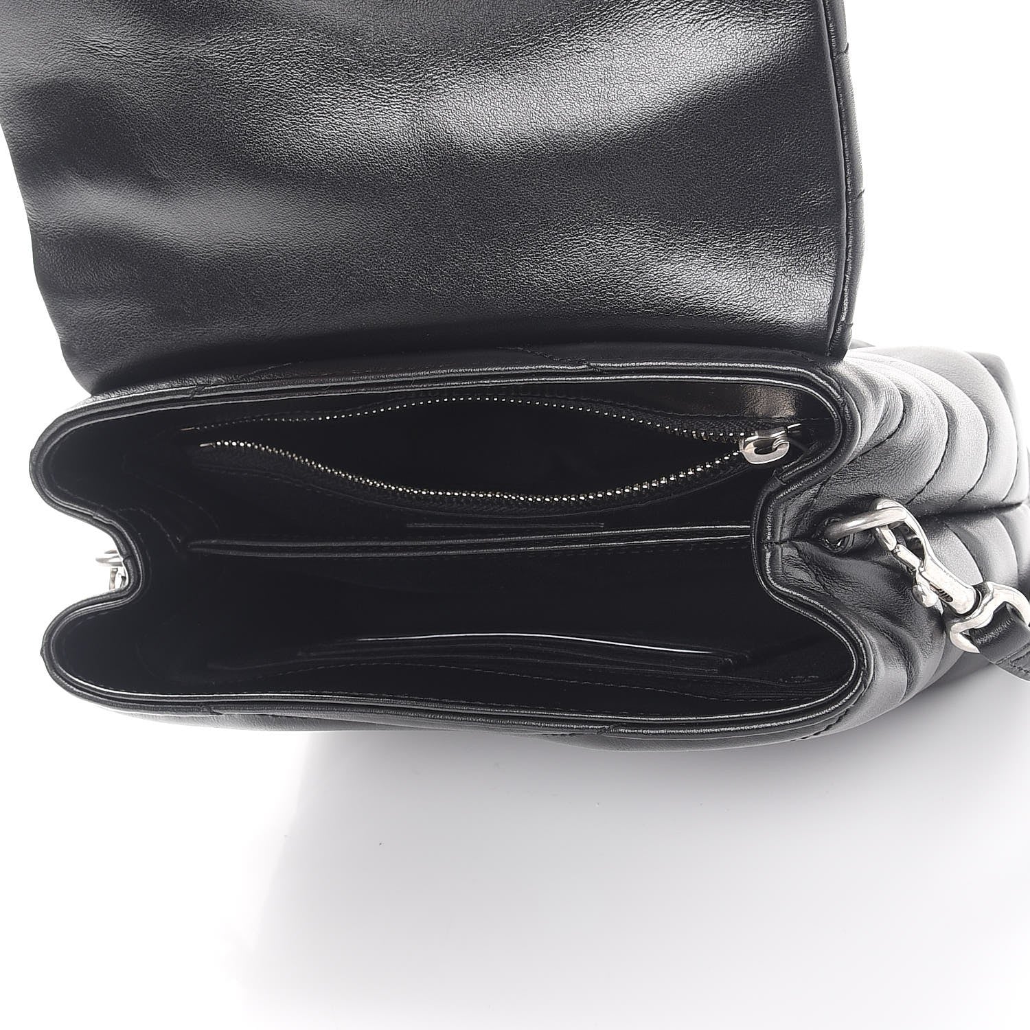Saint Laurent Calfskin Y Quilted Monogram Toy Loulou Crossbody Bag Black 5 of 9
