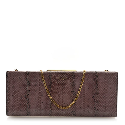 Saint Laurent Lacquer Ayers Midnight Clutch  Rose Brown 1 of 9