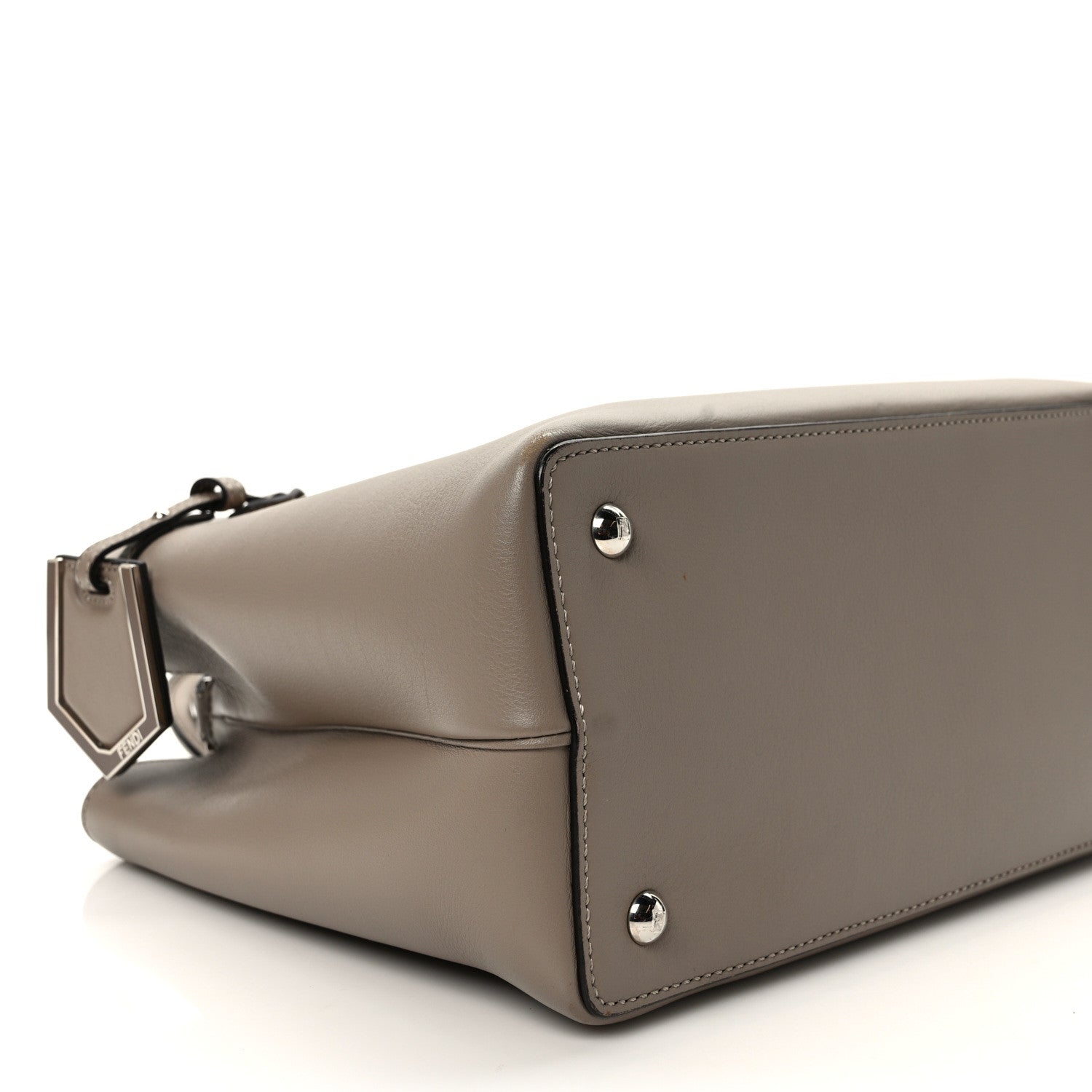 Fendi Vitello Dolce Century Petite 2Jours Tote Tortora Carbone 6 of 9
