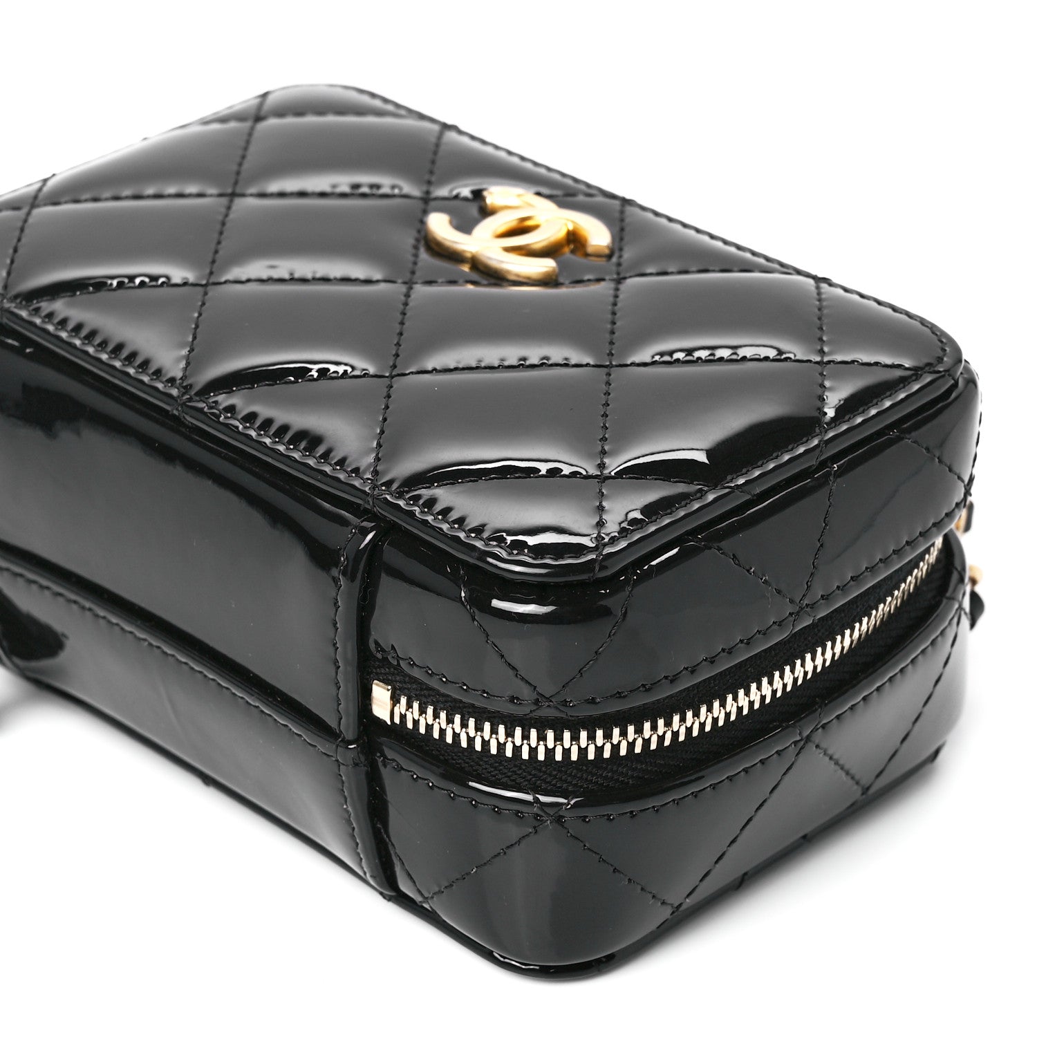 Chanel Patent Quilted Mini Pick Me Up Vanity Case Black 11 of 11
