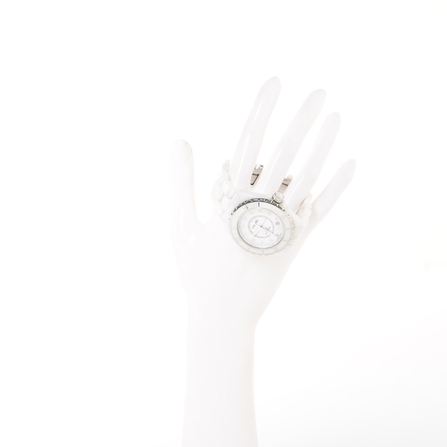 Chanel Stainless Steel Ceramic Diamond 38mm J12 Automatic Watch White 2 of 9