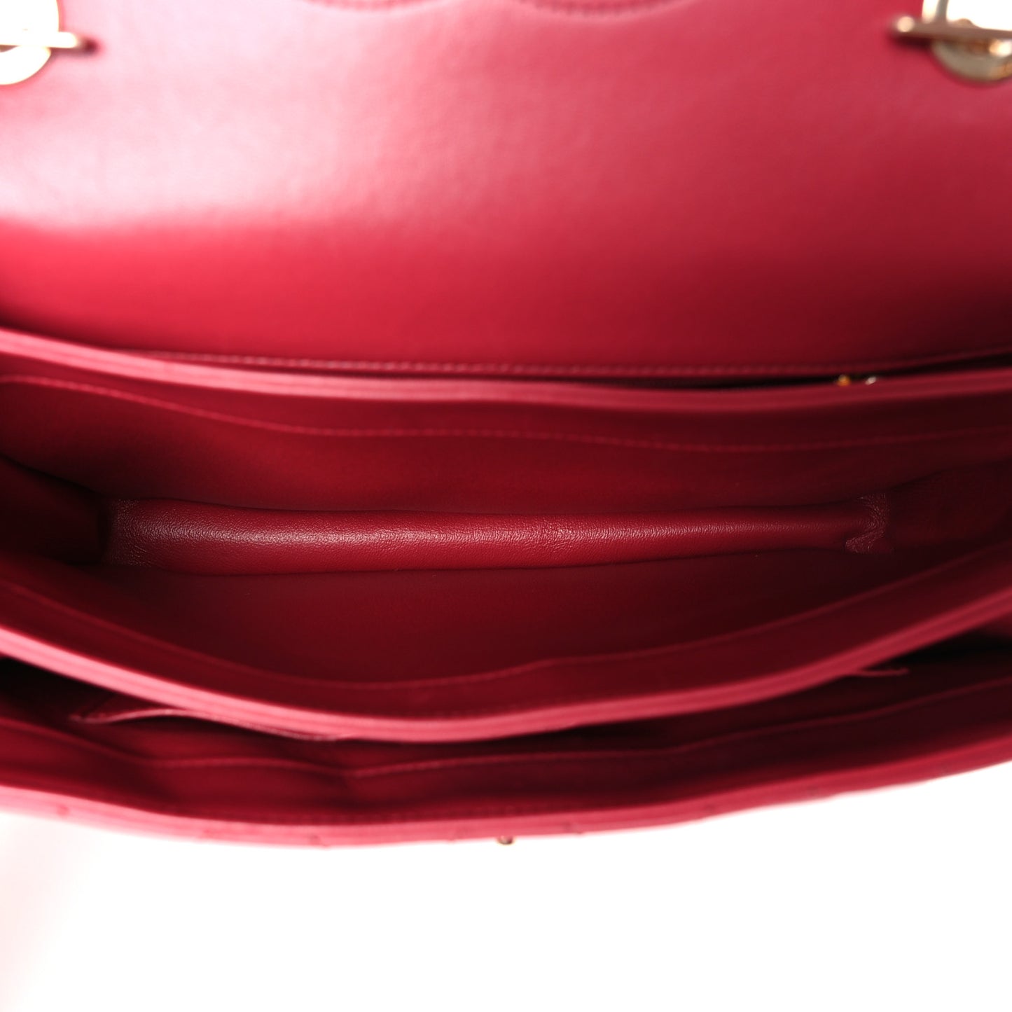 Lambskin Quilted Medium Trendy CC Flap Dual Handle Bag Dark Pink