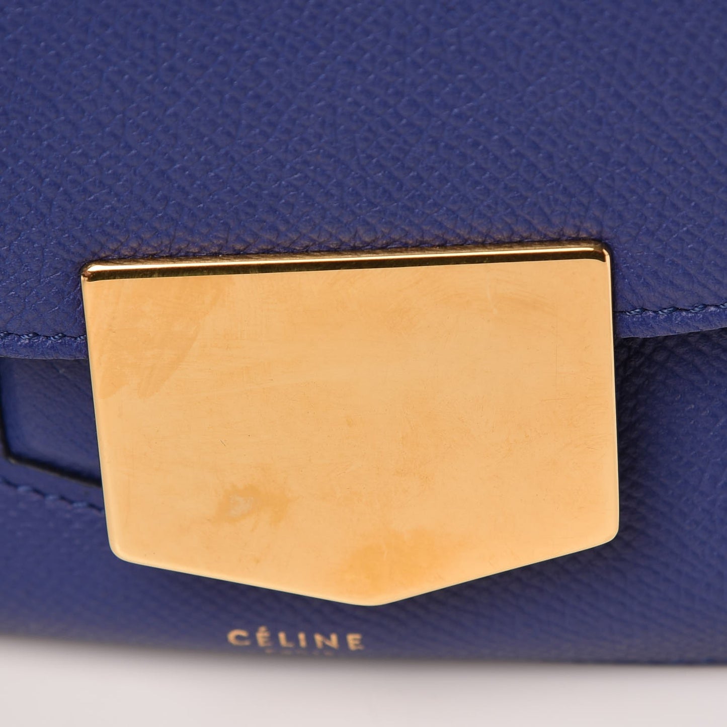 Grained Calfskin Medium Trotteur Indigo