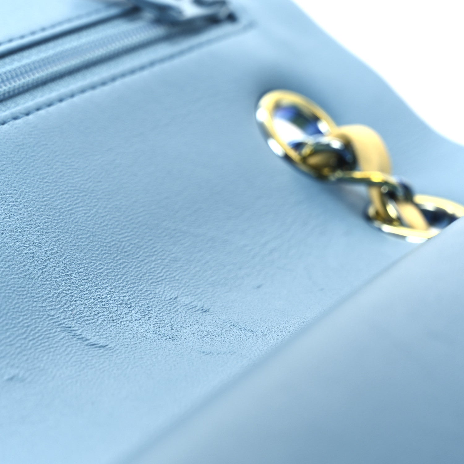 Chanel Lambskin Quilted Medium Double Flap Yellow Blue 11 of 13