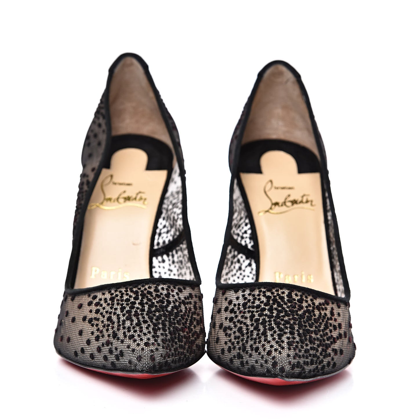 Plumeti Chiffon Suede Follies Lace 100 Pumps 36 Black