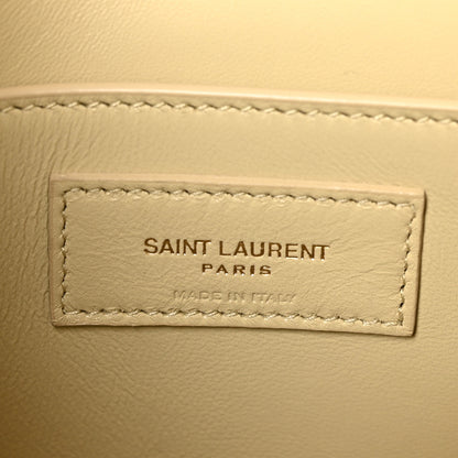 Saint Laurent Ostrich Small Manhattan Baguette  Natural Beurre 6 of 10