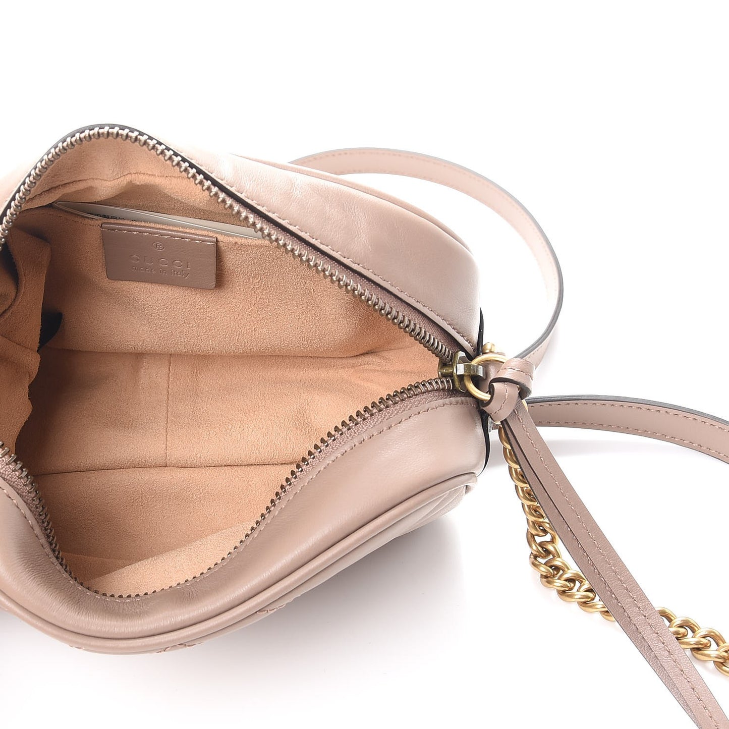 Calfskin Matelasse Mini GG Marmont Chain Shoulder Bag Porcelain Rose