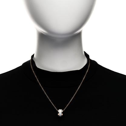 Bulgari 18K Rose Gold White Ceramic B.Zero1 Pendant Necklace 2 of 8