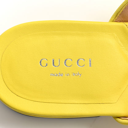 Gucci Nappa Charlotte Double G Marmont Thong Sandals 39 Banana 6 of 8