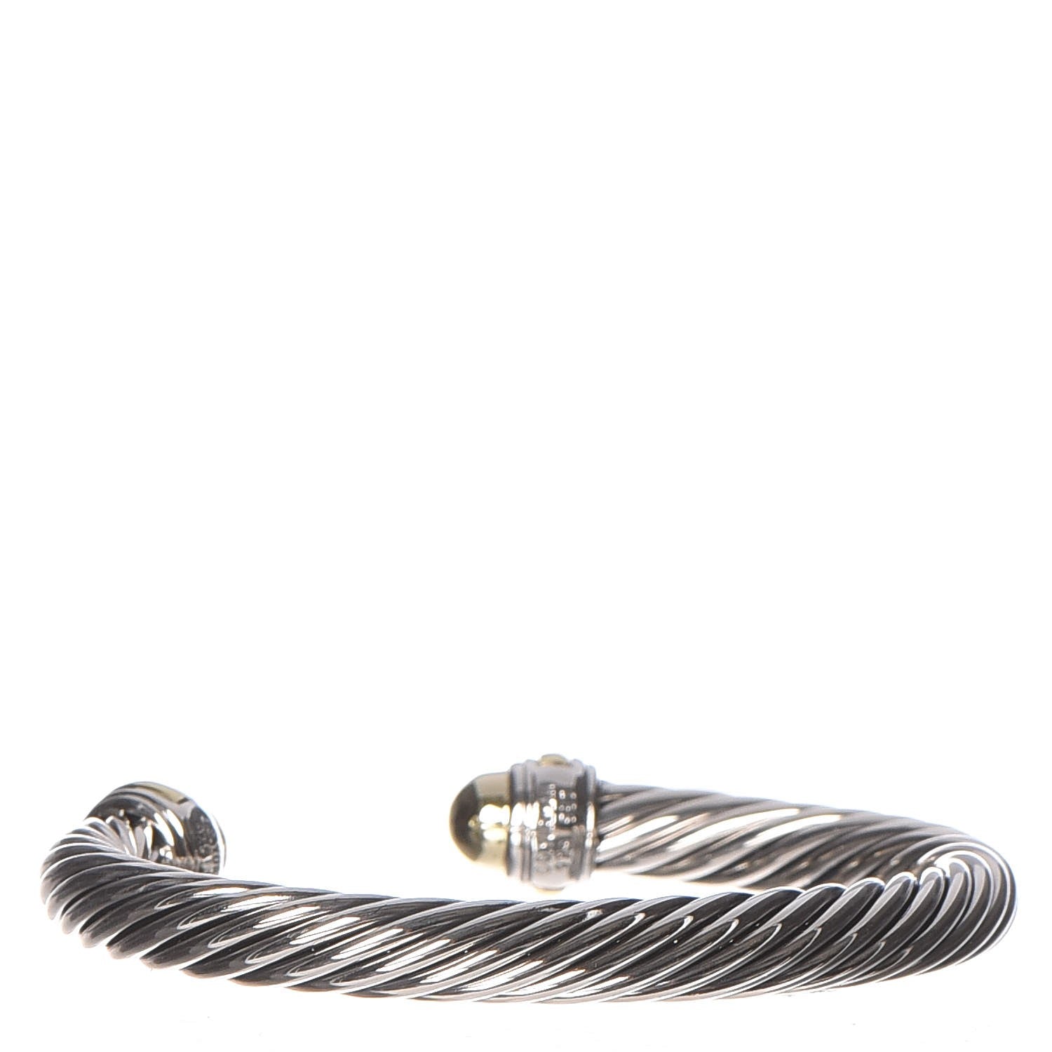 David Yurman Sterling Silver 14K Yellow Gold 7mm Cable Classics Bracelet 3 of 5